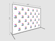 заказать печать Пресс волл 250х400 см. (конструкция + баннер с печатью 720 dpi)